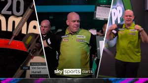Los excelentes momentos de Michael Van Gerwen en su primera victoria esférica sobre James Hurrell