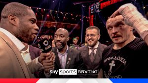 ¡Daniel Dubois irrumpe en el anillo y la puerta bloquea la entrevista de Oleksandr Usyk para buscar archivos de venganza!