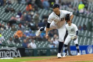 Jack Flaherty en una posición para voltear el rincón mientras los tigres son gigantes