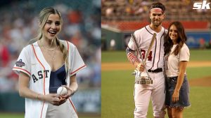 La compañera de Alex Bregman, Reagan, deja una reacción adorable en la compañera de Bryce Harper, Kayla, describe el vertedero