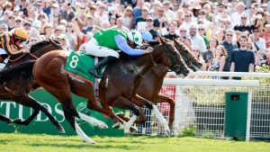 Diego Velázquez ataca al equipo One Gold para los propietarios originales del sello en el Premio de Aga Khan Studs Jacques Le Marois en Deauville