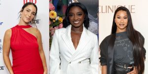 Simone Biles tiene un disfraz fuera del hombro mientras se reúne con Aly Raisman, Jordan Chiles y otros en un lujoso evento de 150 aniversario de la impresión de exploración