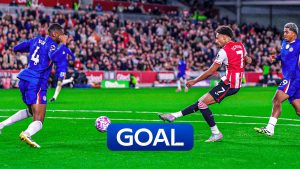 Brentford vs Chelsea: Jordan Henderson desbloquea la defensa del Chelsea cuando Kevin Schade dispara a Brentford por delante