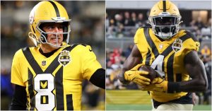 MIRAR: Aaron Rodgers fue sorprendido gritando “c*okay s*ker” a DK Metcalf mientras los Steelers luchan temprano contra los Packers