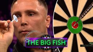 Gerwyn Mark clava a BIG FISH para levantar el alter del partido contra Martin Schindler
