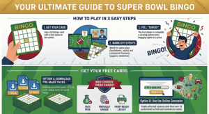 Tarjetas de bingo de Big Bowl para imprimir gratis 2026: obtenga 1, 10 o 50 archivos PDF poco comunes para su fiesta de cumpleaños (¡Diversión de Big Bowl LX!) – Soportes de acciones deportivas
