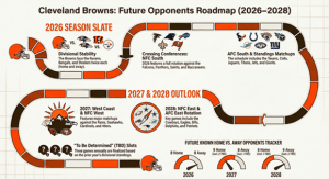 Futuros oponentes de los Cleveland Browns: lista de verificación robusta por año (desgloses de residencia/visita) – Cuadros deportivos
