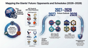 Futuros oponentes de los New York Giants: lista de control de grasa por año (desgloses de local/visitante) – Cuadros deportivos