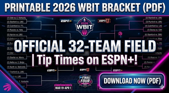 Soporte WBIT imprimible de 2026: estadio, programación y canales de televisión decentes con 32 equipos – Soportes de acciones deportivas