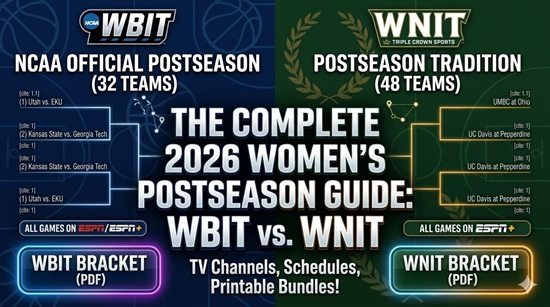 WBIT vs. WNIT: libro electrónico de postemporada femenina de 2026 y calendario de los jueves: categorías deportivas