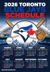 Calendario imprimible de los Toronto Blue Jays 2026: TV, radio y descarga en PDF – Corchetes de actividades deportivas