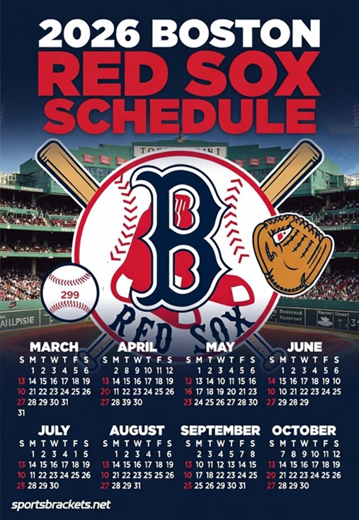 Agenda imprimible de los Boston Red Sox 2026: fechas, horarios y datos de registros de TV – Corchetes de acciones deportivas