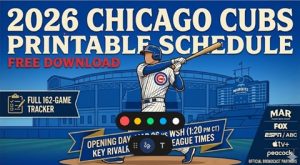 Calendario imprimible de los Cachorros de Chicago 2026: fechas, horarios y registros de televisión – Cuadros deportivos