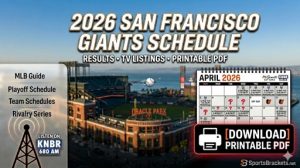 Calendario de los Gigantes de San Francisco 2026: resultados, datos de televisión y PDF imprimible – Cuadros deportivos