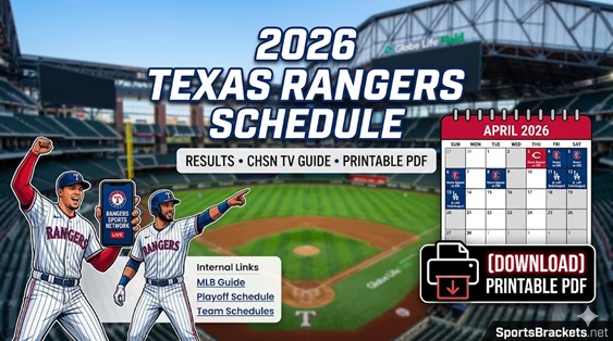 Horario de los Texas Rangers 2026: resultados, información televisiva y PDF imprimible – Cuadros deportivos