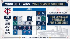 Calendario de los Minnesota Twins 2026: resultados, información televisiva y PDF imprimible – Correspondencias deportivas