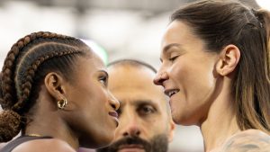 Terri Harper dice que Caroline Dubois es más débil de lo que imaginaba cuando la seguridad vuelve a dividir a la pareja en la conferencia de prensa previa a la pelea.