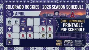 Calendario de los Colorado Rockies de 2026: resultados, datos televisivos y PDF imprimible – Cuadros deportivos