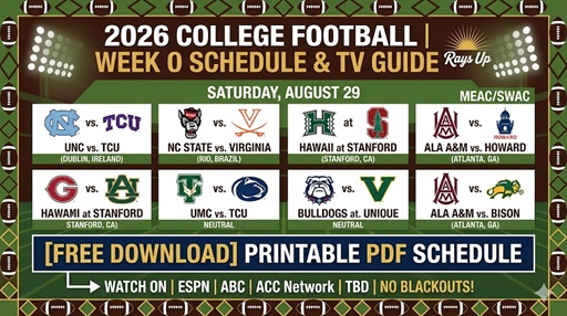 Agenda de la Semana 0 del fútbol universitario de 2026: horarios de inicio, televisión y juegos mundiales – Cuadros deportivos