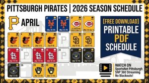 Calendario de los Piratas de Pittsburgh 2026: resultados, libro electrónico televisivo y PDF imprimible – Corchetes deportivos