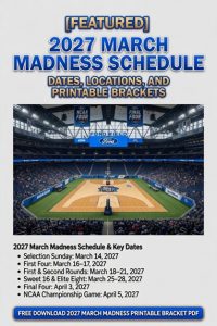 Calendario de March Madness de 2027: fechas, ubicaciones y grupos imprimibles – Grupos de actividades deportivas