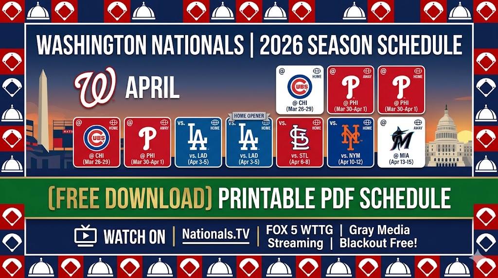 Tabla de tiempos de los Nacionales de Washington de 2026: la “respuesta de los medios de $ 99” y la percepción: categorías deportivas