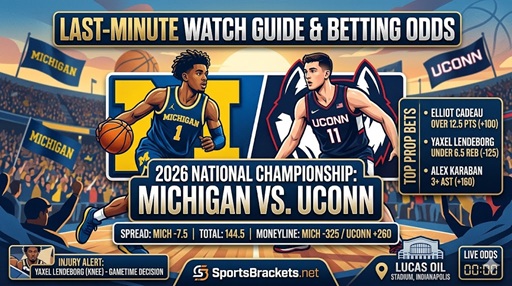 Michigan vs. UConn: información de registros de apertura de último minuto, probabilidades de apuestas y apuestas de alto apoyo: corchetes de acciones deportivas