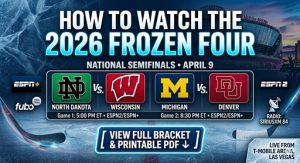 Conoce sobre Frozen Four 2026: agenda televisiva, streaming y enfrentamientos de semicierre – Cuadros deportivos
