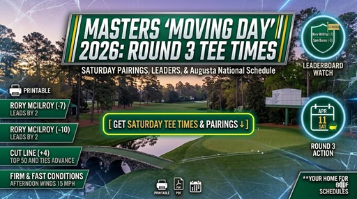 Horarios de salida de la Ronda 3 del Masters de 2026: emparejamientos de los sábados, líderes y horario diurno de transferencias – Cuadros deportivos