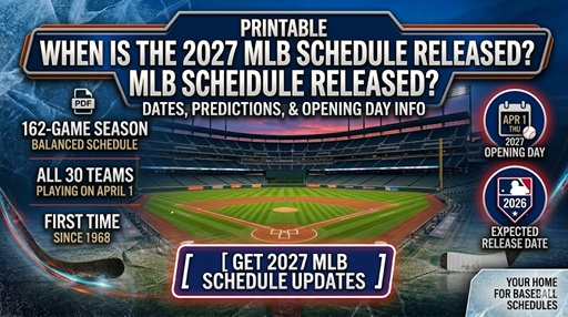 ¿Cuándo se lanza el calendario de la MLB 2027? Fechas, predicciones y jornada inaugural 2027 – Cuadros de acciones deportivas