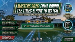 Horarios de salida de la ronda final del Masters 2026: emparejamientos del domingo, tabla de clasificación y las mejores opciones para ver – Cuadros de actividades deportivas