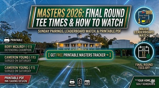Horarios de salida de la ronda final del Masters 2026: emparejamientos del domingo, tabla de clasificación y las mejores opciones para ver – Cuadros de actividades deportivas