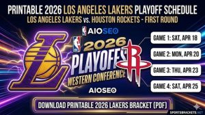 Calendario imprimible de playoffs de Los Angeles Lakers 2026: fechas, casos y canales de TV – Cuadros deportivos
