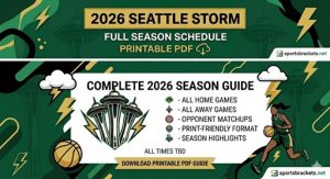 Calendario de la WNBA de las Seattle Storm 2026, PDF imprimible con calendario de TV – Cuadros deportivos