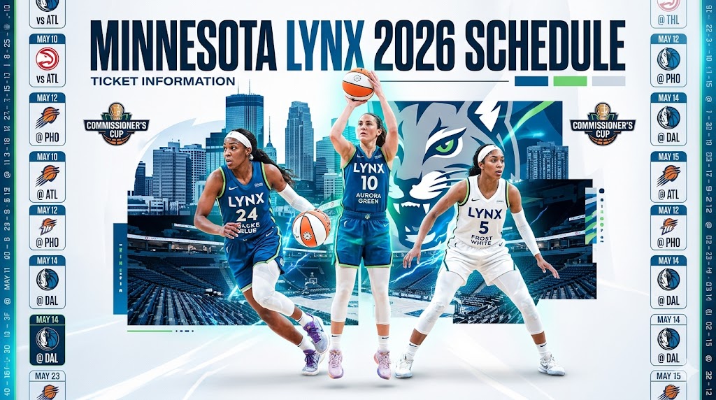 Horario de la WNBA de Minnesota Lynx 2026, PDF imprimible con horario de TV – Soportes deportivos