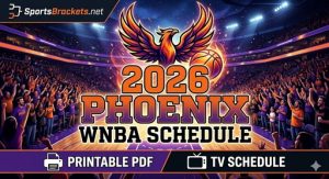 Calendario Phoenix Mercury WNBA 2026, PDF imprimible con horario de TV – Acciones deportivas Brackets