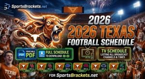 Horario de fútbol de los Texas Longhorns 2026, PDF imprimible con horario de TV – Soportes de actividades deportivas