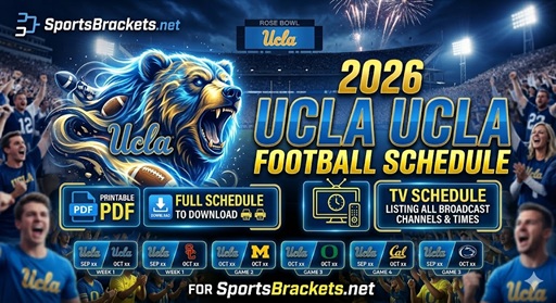 Horario de fútbol de los UCLA Bruins 2026, PDF imprimible con horario de TV – Soportes de actividades deportivas