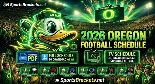 Calendario de fútbol de los Oregon Ducks 2026, PDF imprimible con horario de TV – Cuadros deportivos
