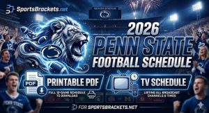 Calendario de fútbol articulado de Penn 2026, PDF imprimible con horario de TV: soportes de actividades deportivas