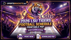 Calendario de fútbol de los LSU Tigers 2026, PDF imprimible con calendario de TV – Cuadros deportivos