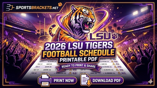 Calendario de fútbol de los LSU Tigers 2026, PDF imprimible con calendario de TV – Cuadros deportivos