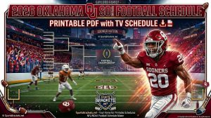Calendario de fútbol de Oklahoma 2026, PDF imprimible con calendario de TV – Cuadros deportivos