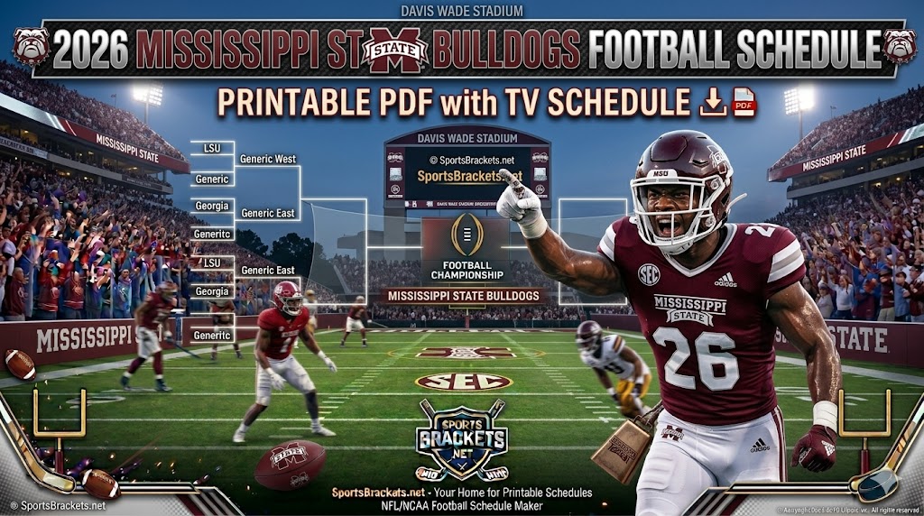 Agenda de fútbol Mississippi Insist 2026, PDF imprimible con agenda de TV – Soportes deportivos