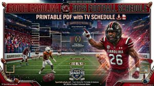 Calendario de fútbol de Carolina del Sur 2026, PDF imprimible con calendario de TV – Cuadros deportivos