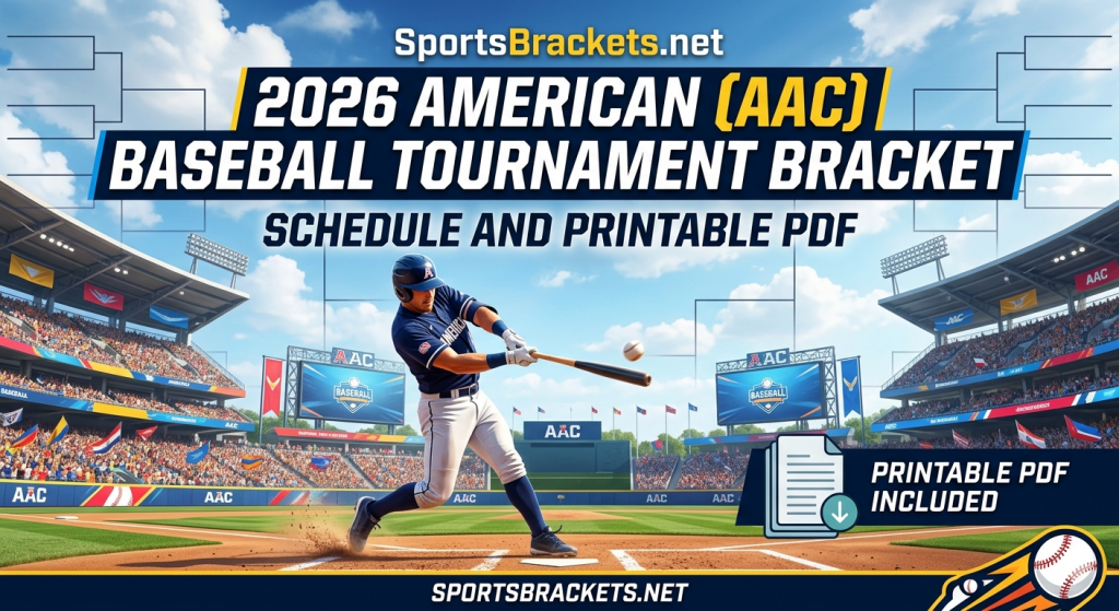 Cuadro del torneo de béisbol americano (AAC) 2026: calendario y PDF imprimible – Cuadros deportivos
