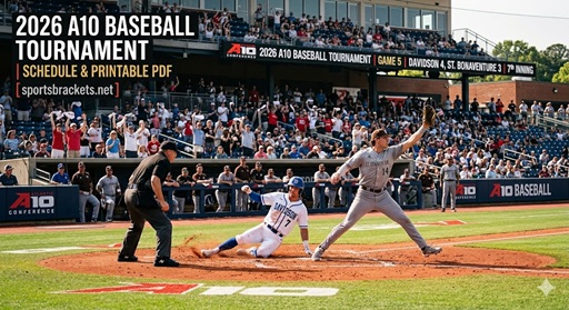 Cuadro del Torneo de Béisbol Atlantic 10 2026: Calendario y PDF imprimible – Cuadros de actividades deportivas
