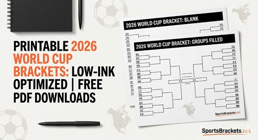Soportes de la Copa del Mundo 2026 con poca tinta: diseños PDF imprimibles en blanco y sombreado – Soportes deportivos