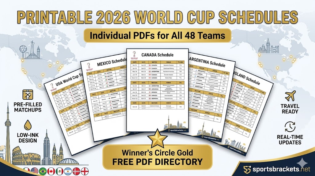 Calendarios imprimibles de la Copa Mundial 2026: guías en PDF para los 48 equipos – Cuadros deportivos