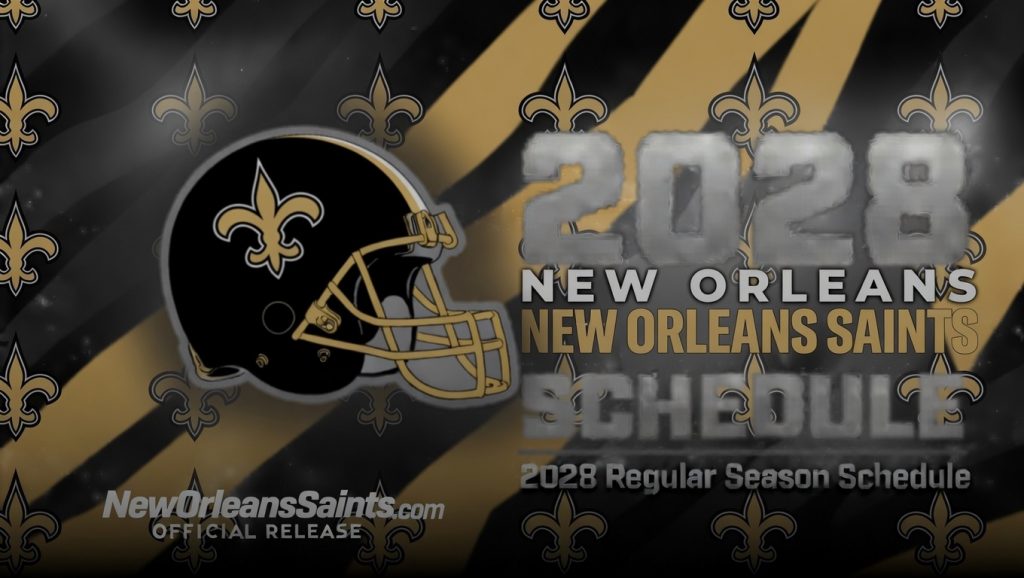 2028 Horario reciente de los Orleans Saints: PDF imprimible, oponentes y fechas clave